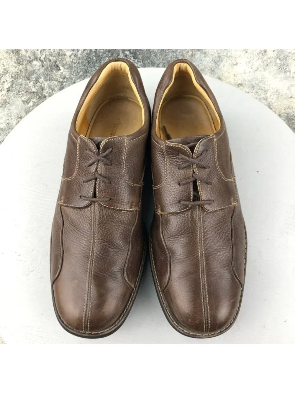 Johnston & Murphy Men's 9.5M Shuler Bicycle Brown Leather Oxford Shoes BRAZIL
